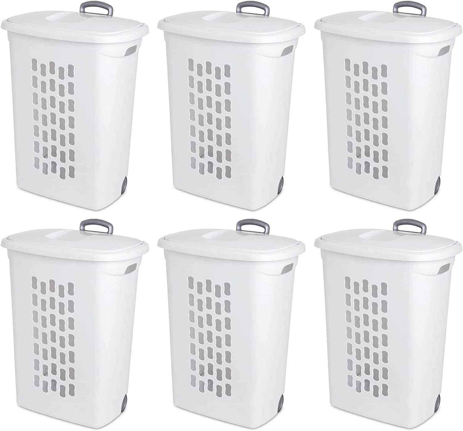 Ultra Wheeled Laundry Hamper with Lid, Handle and Wheels for Easy Rolling of Clothes to and from