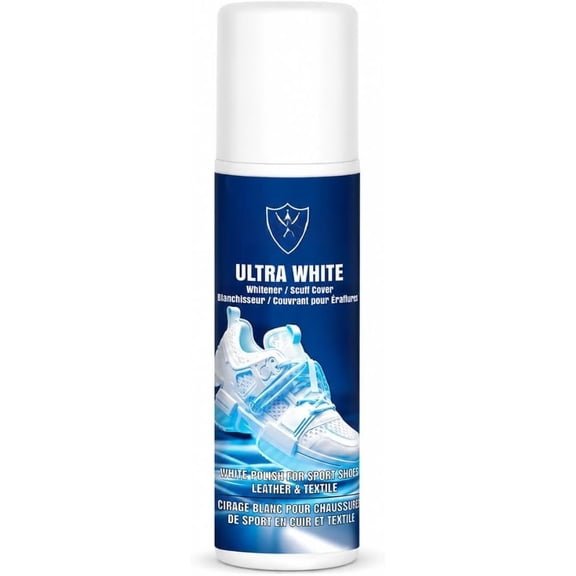 Ultra White Shoe Polish and Scuff Cover for Sneakers - Wide Sponge Applicator, Water-Resistant Finish, Revive Canvas, Leather & Rubber - Whitener for Shoes, Erase Scuffs &