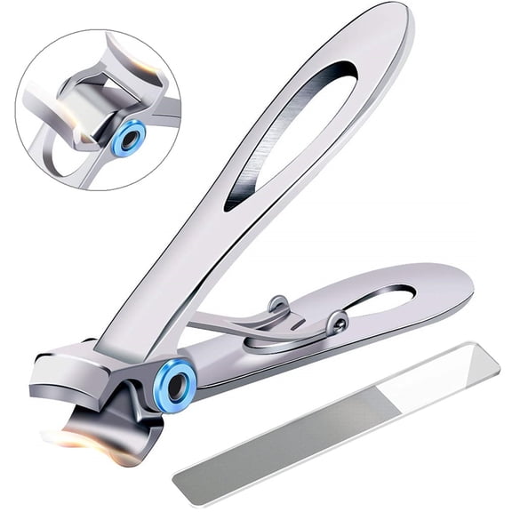Ultra Wide Jaw Nail Clippers Set for Thick Toenails Fingernails Precision Stainless Steel Nail Cutter Heavy Duty Toenail Clippers Sharp Edge Grooming Tool for Men Women Seniors