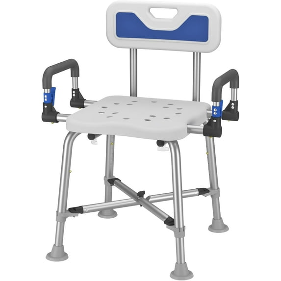 Ultra Wide Shower Chair with Armrests, Bath Bench, Bariatric Medical Safety Chairs, FSA/HSA 500 lb., Heavy Duty, Height-Adjustable for Elderly, Adults, Handicapped, and Disabled