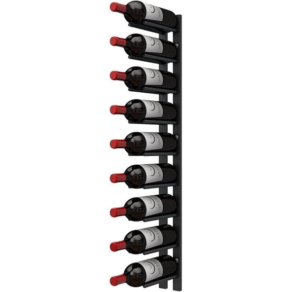 Ultra Wine Racks Cork Out Wall Mounted Wine Rack (3 Foot, Matte Black, Holds 9 Wine Bottles) - Modern & Minimalist Metal Wine Storage for Home Bar, Kitchen, Dining Room, Wine Cellar