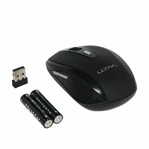 Ultra Wireless Optical Mouse Black 2.4Ghz 6Button 800/1200/1600Dpi Cordless Mini