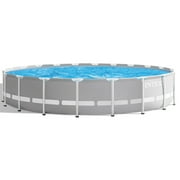 Intex Prism Frame Premium Pool Set - 22 x 48 - Above Ground Swimming Pool, Puncture Resistant Material, Includes Pump, Ladder, Cover & Cloth