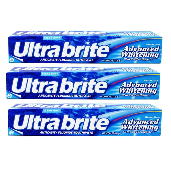 Ultra brite Advanced Whitening Toothpaste Clean Mint 6 oz (Pack of 2)
