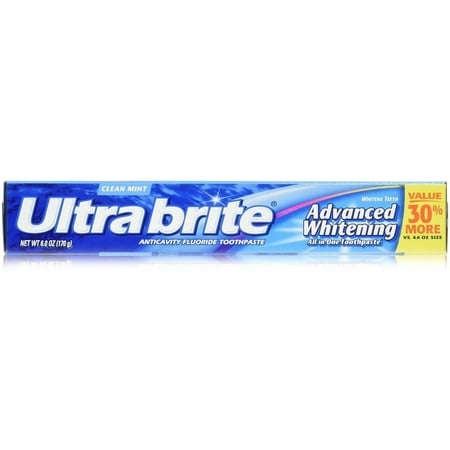 Ultra brite Advanced Whitening Toothpaste Clean Mint 6 oz (Pack of 3)