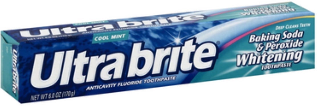 Ultra brite Baking Soda & Peroxide Whitening Toothpaste, Cool Mint 6 oz (Pack of 6)