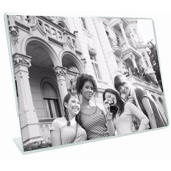 Ultra-clear acrylic bent L-Base tabletop 7x5 frames - landscape - by MCS - 5x7