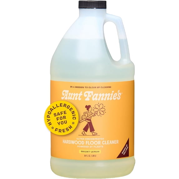 Ultra-concentrated hardwood floor cleaner, no vinegar plant-based hardwood floor cleaner, for mopping, bright lemon scent, 64 ounces (1 pack)