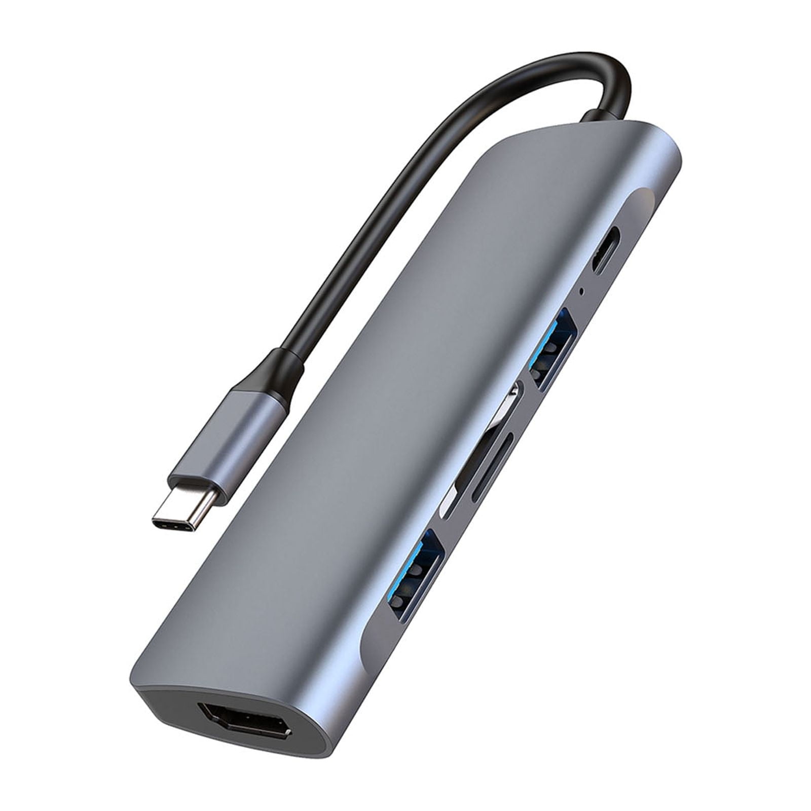 Ultra-fast Dock Station 6 in 1 USB C Hub 5gbps Secure Data Transfer Hub Type C to USB TF Adapter PD Synchronous Use