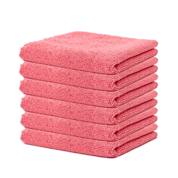 Ultra fine fiber seven color rainbow cloth multifunctional cleaning towel, kitchen and car dishwashing scouring pad (Red, 30 * 30cm 6ps)