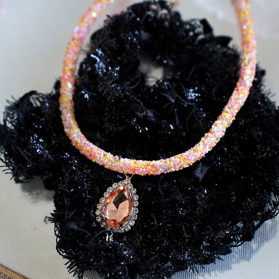 Ultra-flashing Crystal Collar for Small Girl Dogs, Cats Rhinestones Kitten Sparkling Collar Wedding Jewelry