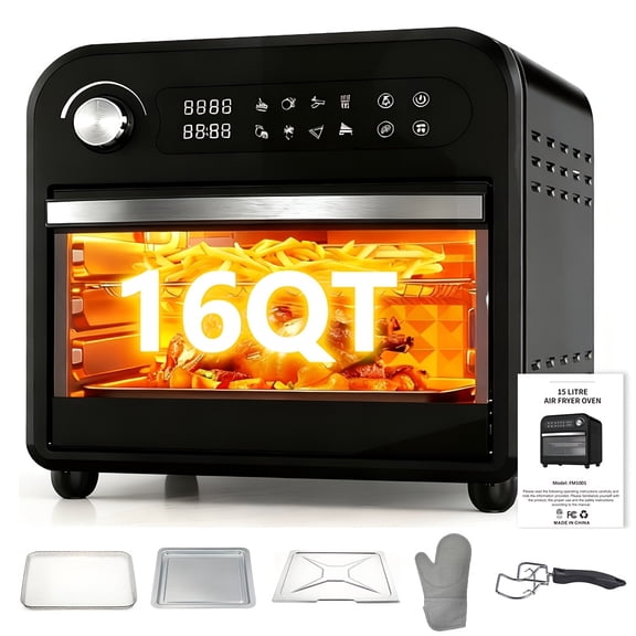 Ultra-large capacity hot air oven and toaster combination, 360 °   Hot air circulation, high-power rapid preheating and cooking, LED digital display and precise temperature control, stainlesssteelmat