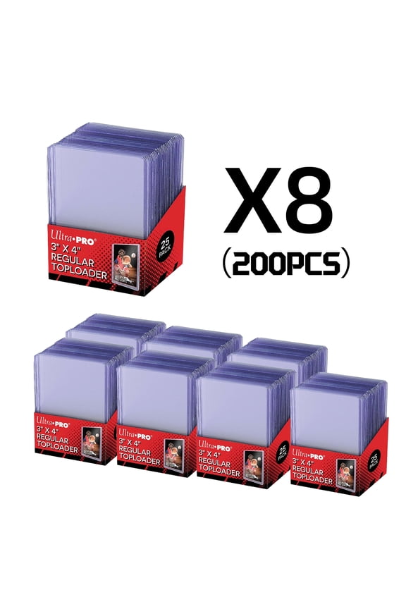 Ultra pro 200ct Top Loader 3 "X4", Baseball card protector Hard plastic, Trading Card Sports Card holder