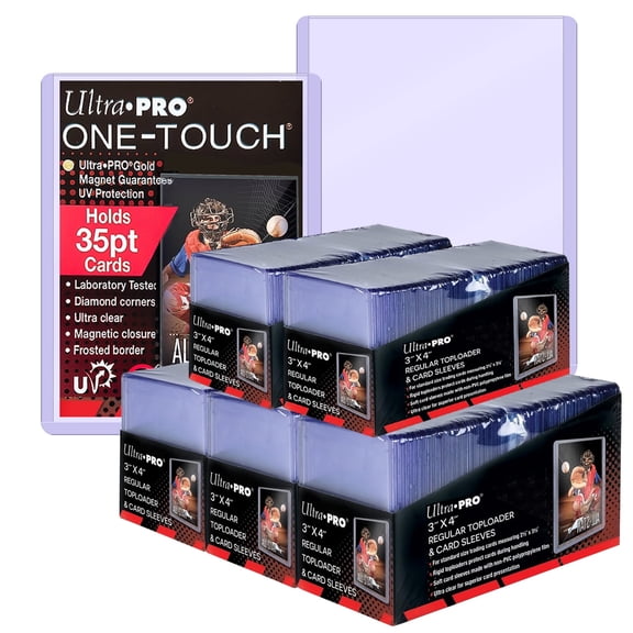 Ultra pro1000ct Top Loader 3 "X4", Trading Card Sports Card holder，Baseball card protector Hard plastic, (500 hard card + 500 soft card)