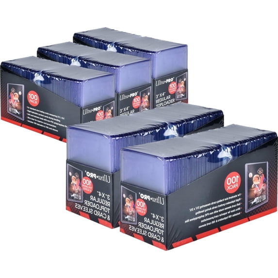 Ultra pro1000ct Top Loader 3 "X4", Trading Card Sports Card holder,Baseball card protector Hard plastic, (500 hard card + 500 soft card)