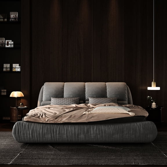 Ultra-soft headboard, thick sponge - Extra comfort on a padded platform bed