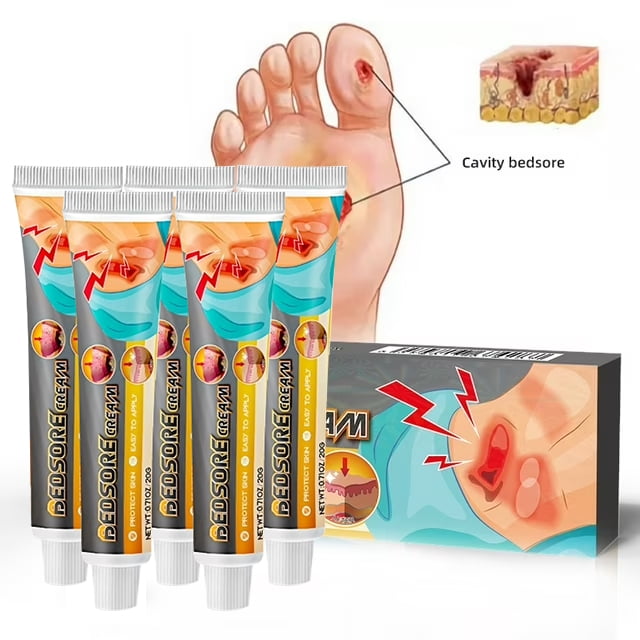 Ultra-strong Bedsore Cream Moisturize DecubitusUlcer Cream Fast-acting,Remove Rots Myogenic Pressure Ulcer CreamBed Sores Treatment Fast Wound.Wound Healing Cream for Skin Care-5pcs