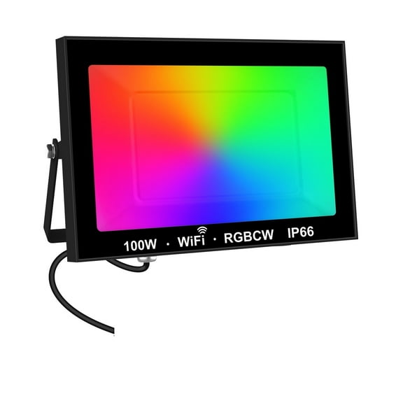 Ultra-thin 100W LED Flood Light With Remote Control Floodlight Spotlight IP66 Waterproof Outdoor Garden Lamp Wall Light