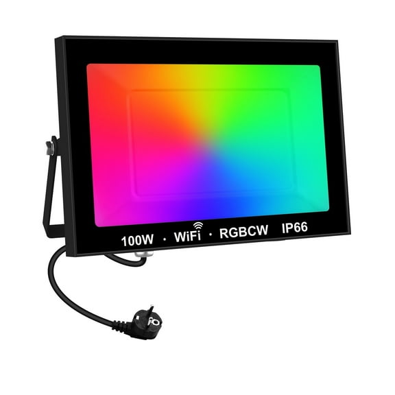 Ultra-thin 100W LED Flood Light With Remote Control Floodlight Spotlight IP66 Waterproof Outdoor Garden Lamp Wall Light