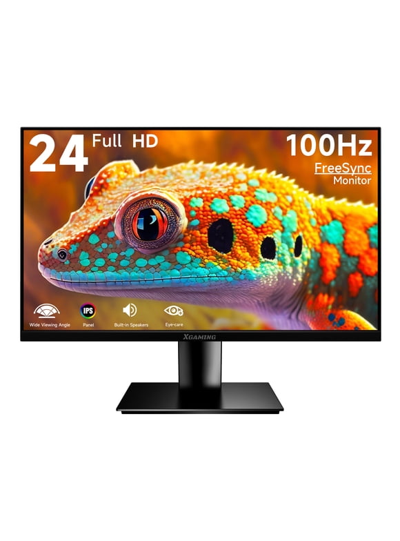 Ultra-thin 24inch 100Hz Computer Monitor, FHD 1080P LCD Monitor Screen, memzuoix 1920 x 1080 Gaming PC Monitor IPS HDR Display with Low Blue Light Eye Care, HDMI FreeSync, VESA Compatible, Black