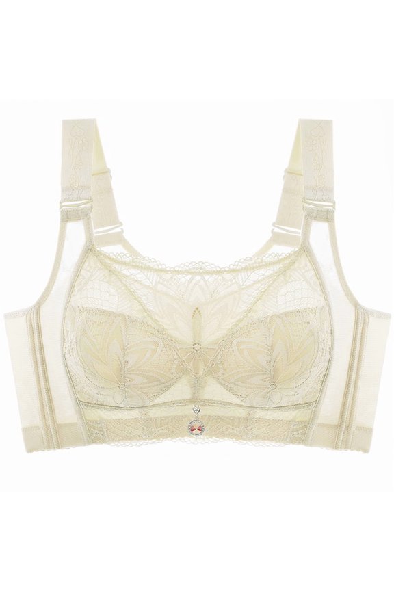 Ultra-thin BCDEFG Full Cup 52E Adjustable Gathered Bra Anti-sagging Summer Large Chest Appears Small Lace for Women Anti-emptied