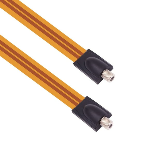 (Ultrathin Flat Coaxial Cable F Female to F Female Plug Jack Connector