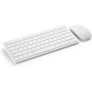 Ultra-thin wireless keyboard and mouse combo -White -For desktop/laptop/Windows/Mac,Simple plug and playUSBNano Receiver