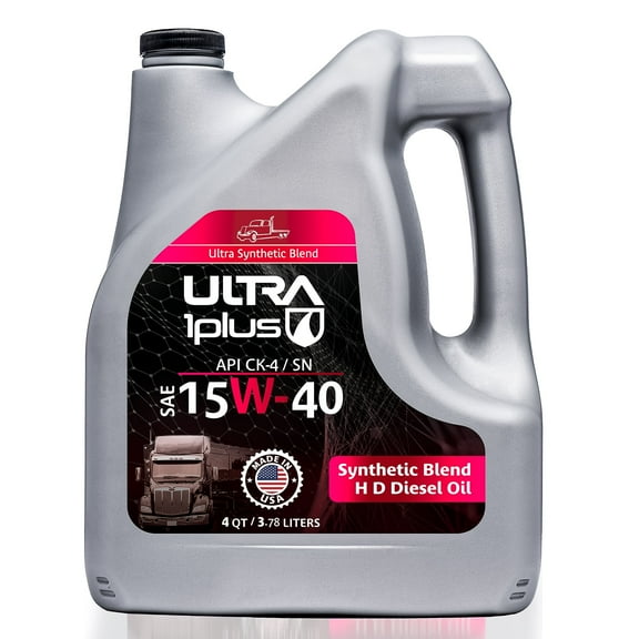 Ultra1Plus 15W-40 Synthetic Blend Heavy-Duty Motor Oil, API CK-4/SN