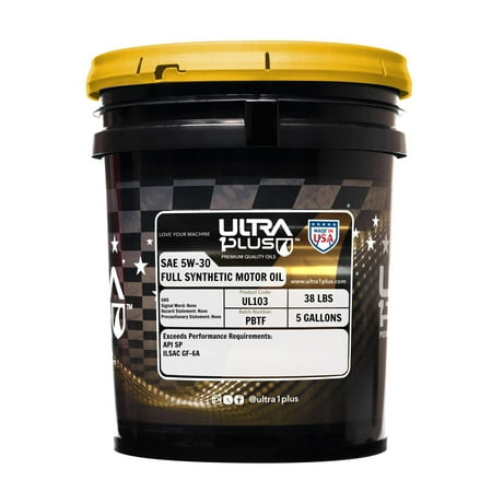 Ultra1Plus 5W-30 Full Synthetic Motor Oil, API SP, 5 Gallon Pail