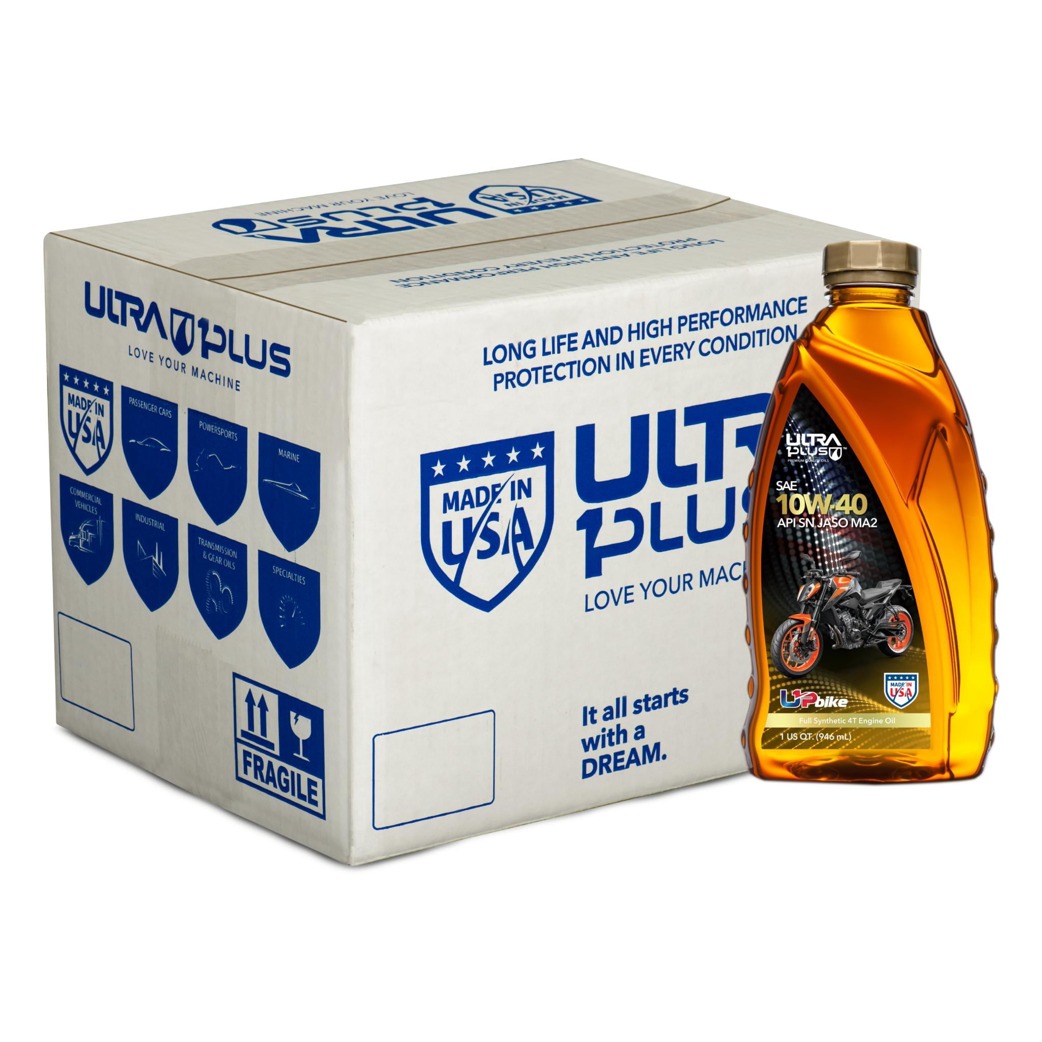 Ultra 1plus, Engine Oil, SAE 10W-40 Full Synthetic 4T, API SN JASO MA2 ...