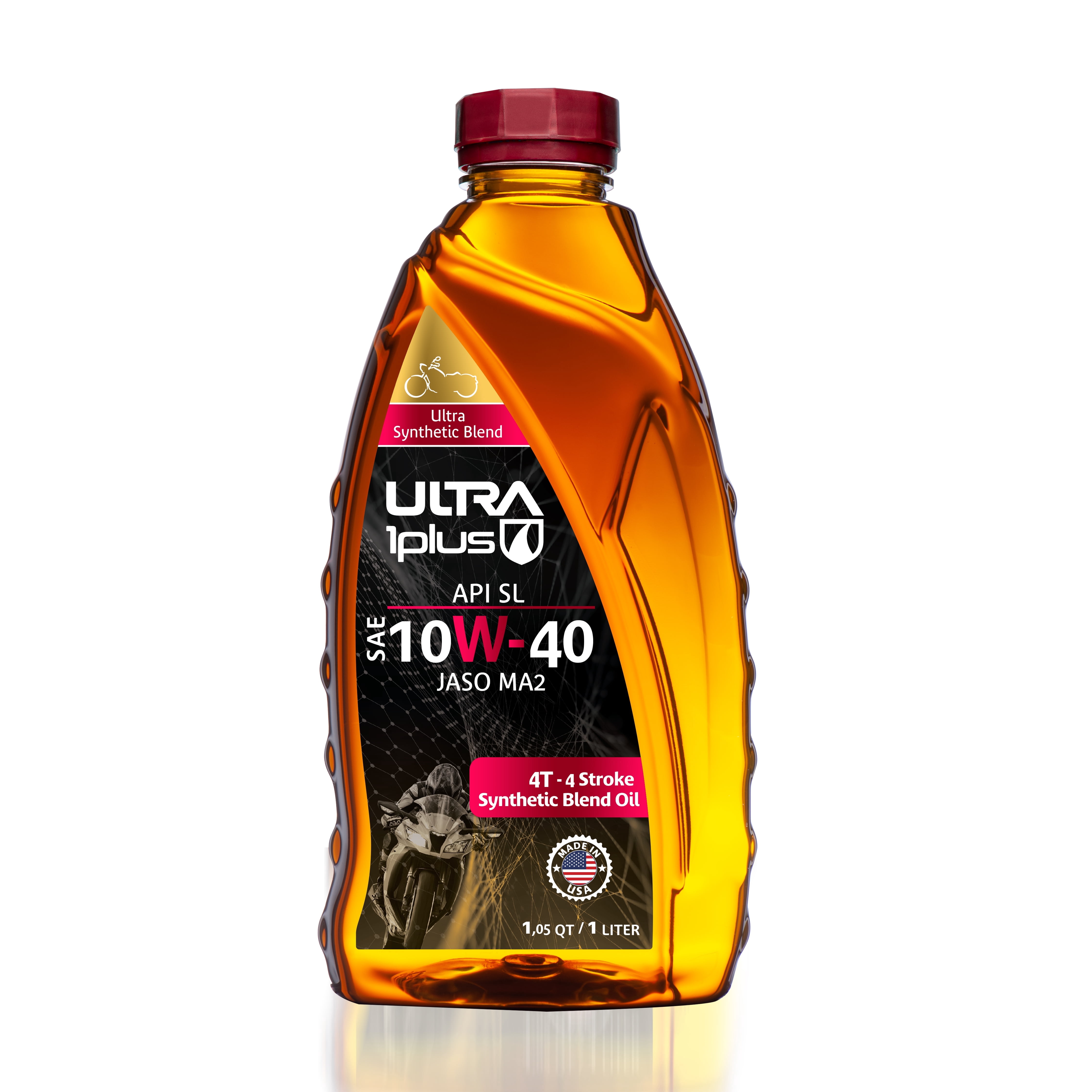 Ultra1Plus SAE 10W-40 Synthetic Blend 4T Engine Oil QT, API SL, JASO ...