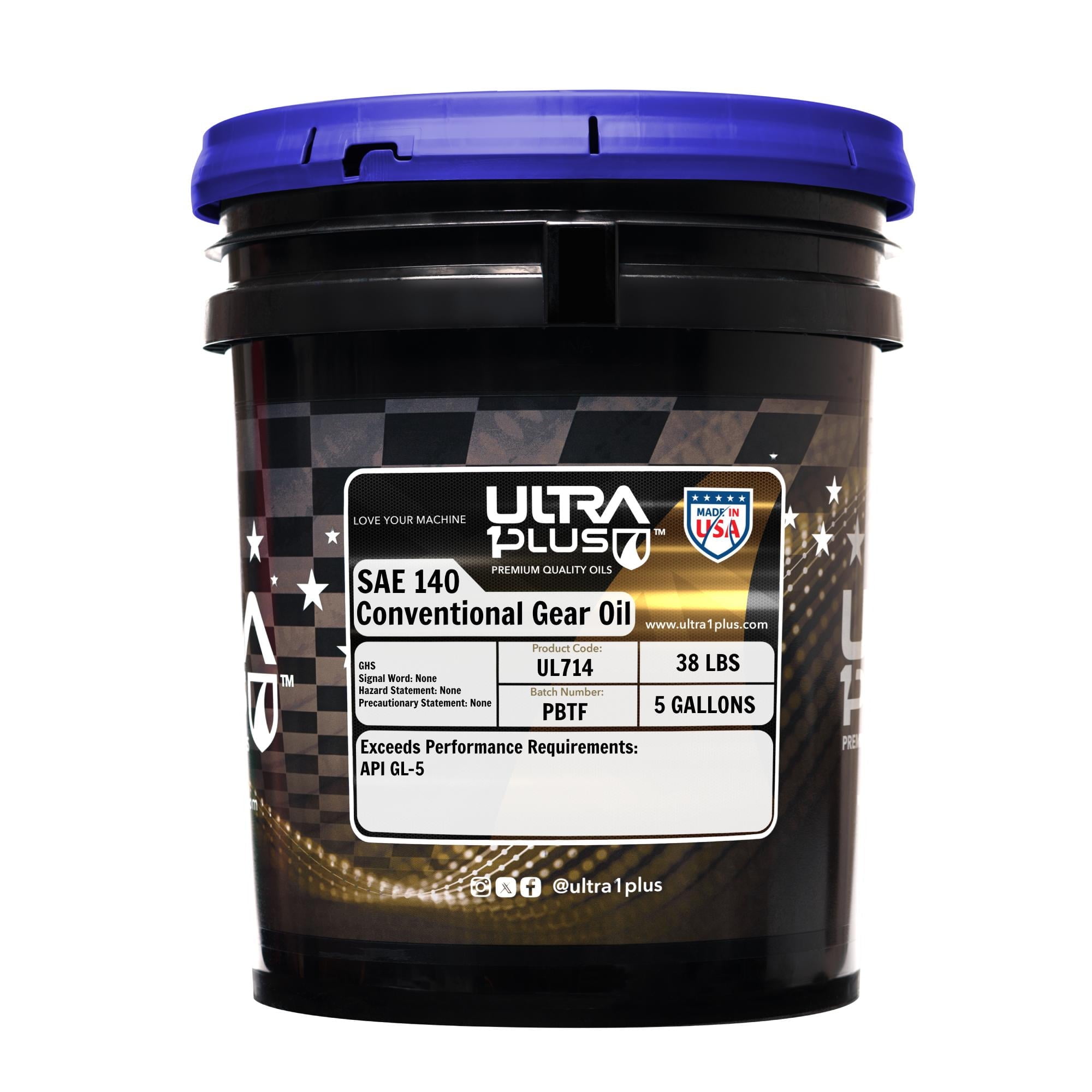 Ultra1Plus SAE 140 Conventional Gear Oil API GL-5 (5 Gallon Pail)