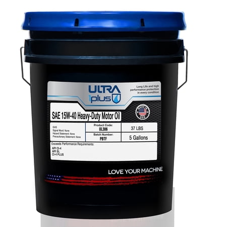 Ultra1Plus SAE 15W-40 Heavy-Duty Motor Oil, API CI-4/SL | 5 Gallon Pail