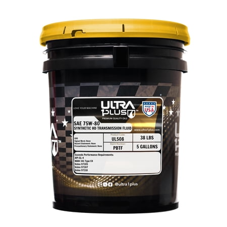 Ultra1Plus SAE 75W-80 Full Synthetic HD Transmission Fluid, API GL-4 | 5 Gallon Pail