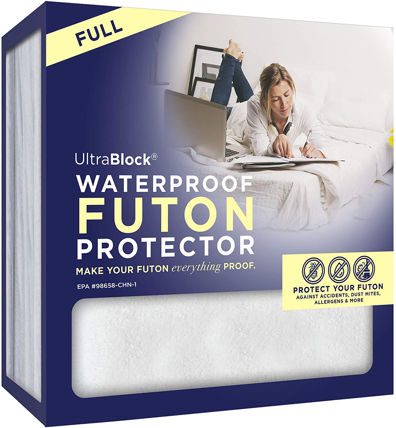 UltraBlock Futon Full Waterproof Mattress Protector, Futon, Full - image 1 of 8