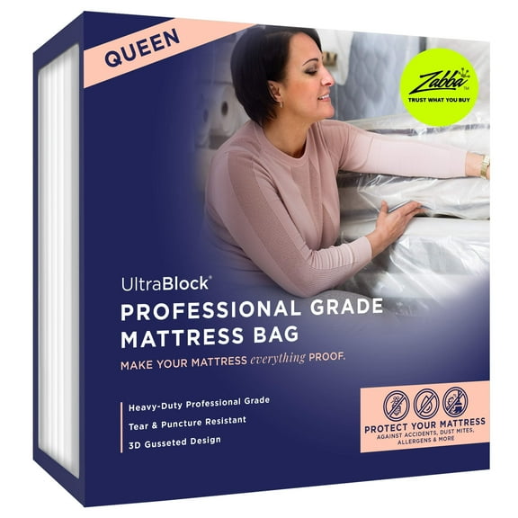 UltraBlock Mattress Bag for Moving, Storage or Disposal - Heavy Duty Puncture Resistant Bag