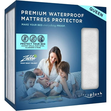 UltraBlock Ultra Plush 100% Waterproof Mattress Protector - Luxuriously Soft and Comfortable (Queen)
