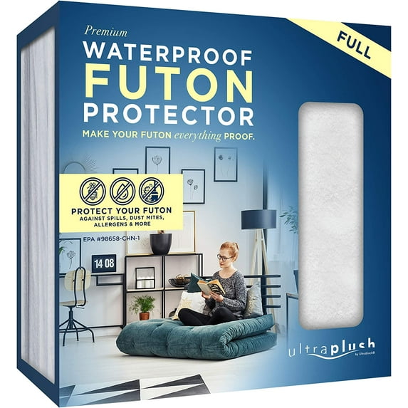 UltraBlock Ultra Plush Waterproof Mattress Protector – Breathable, Vinyl Free, Noiseless Mattress Cover, Futon (Full Size)