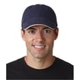 thumbnail image 1 of UltraClub 8112 Classic Cut Brushed Cotton Twill Unconstructed Sandwich Cap - Navy & Stone, 1 of 1