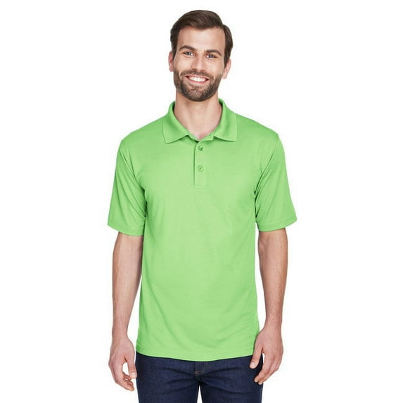 UltraClub 8210 Mens Cool & Dry Mesh Pique Polo Light Green Small