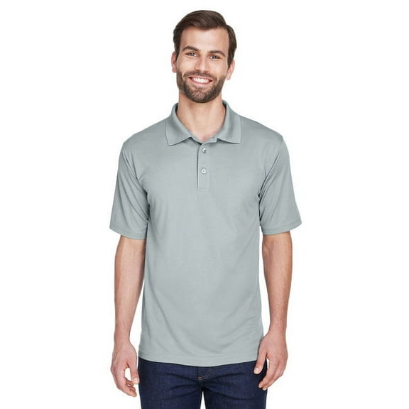 UltraClub 8210 Mens Cool & Dry Mesh Pique Polo Silver Large