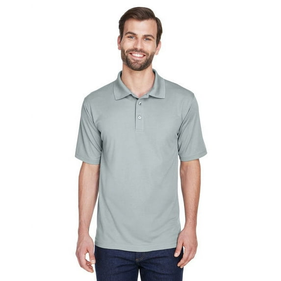 UltraClub 8210 Mens Cool & Dry Mesh Pique Polo Silver X-Large