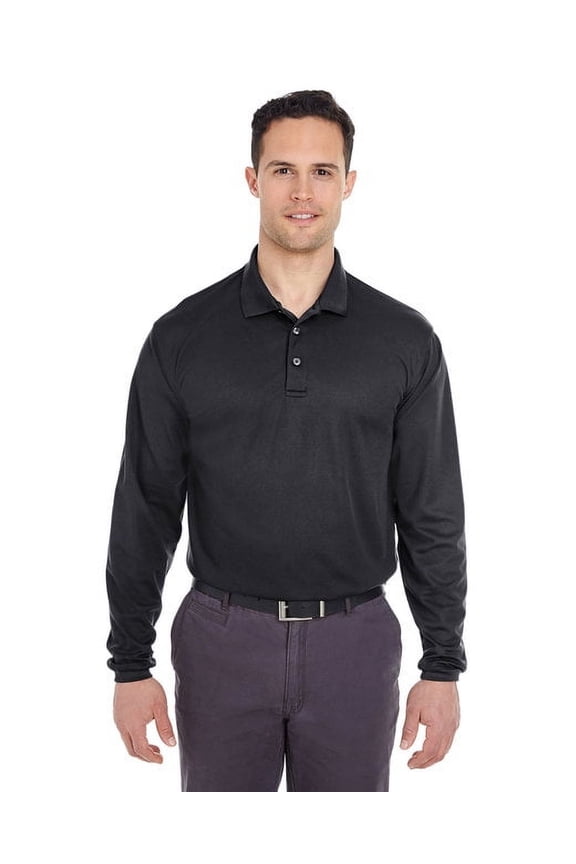 8210LS Mesh Pique Polo Black Medium