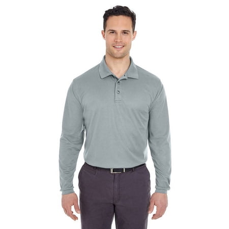 UltraClub 8210LS Mesh Pique Polo Silver XX-Large
