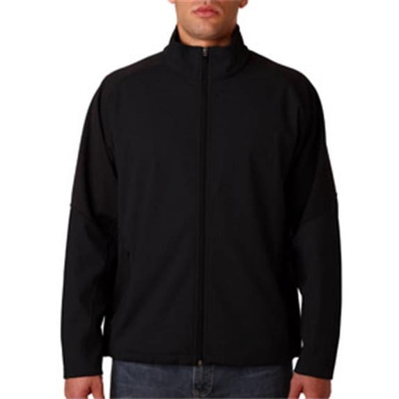 UltraClub 8275 Adult 2-Tone Soft Shell Jacket - Black, 3XL