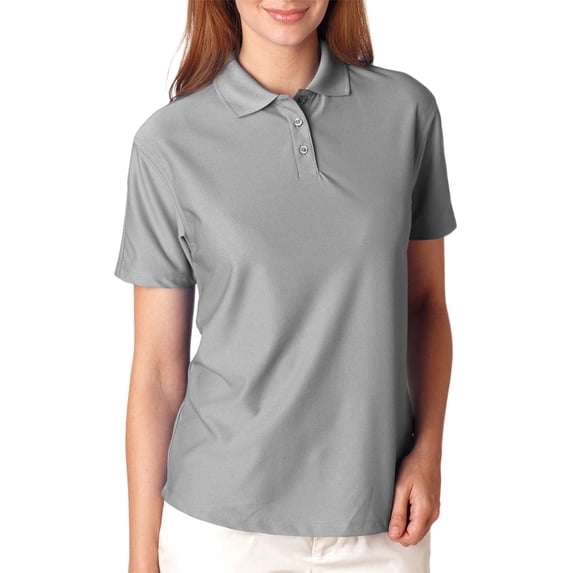 UltraClub 8414 Ladies Elite Performance Polo Shirt -Grey-3X-Large