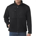 thumbnail image 1 of UltraClub 8492 Mens Fleece Jacket with Quilted Yoke Overlay - Black, Medium, 1 of 1
