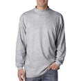 thumbnail image 1 of UltraClub 8510 Adult Egyptian Interlock Long-Sleeve Mock Turtleneck - Heather Grey, 3XL, 1 of 1