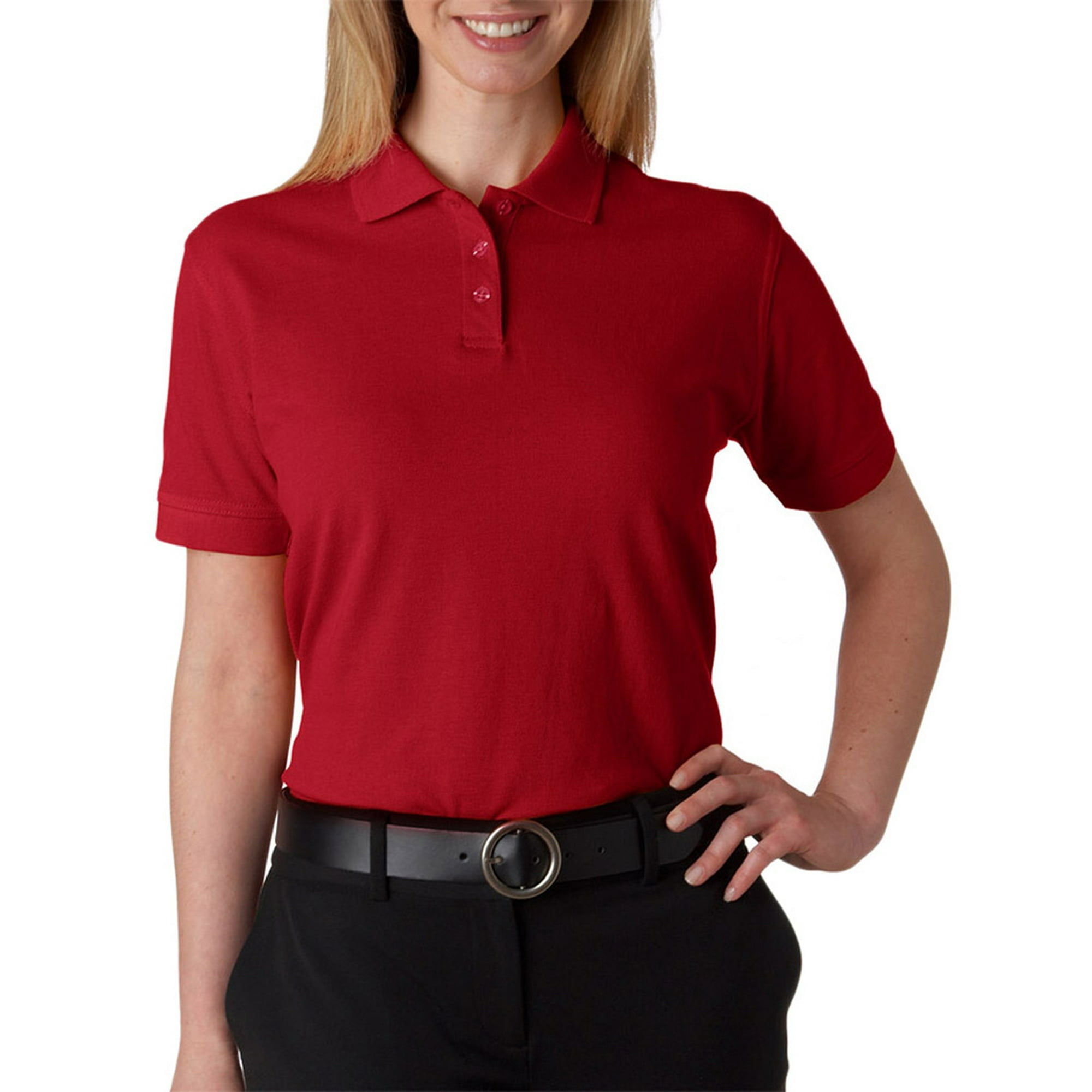 UltraClub Ladies' Classic Piqué Polo XS CARDINAL at  Women's Clothing  store