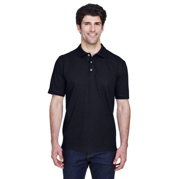 UltraClub 8535 Mens Classic Pique Polo Black 5X-Large